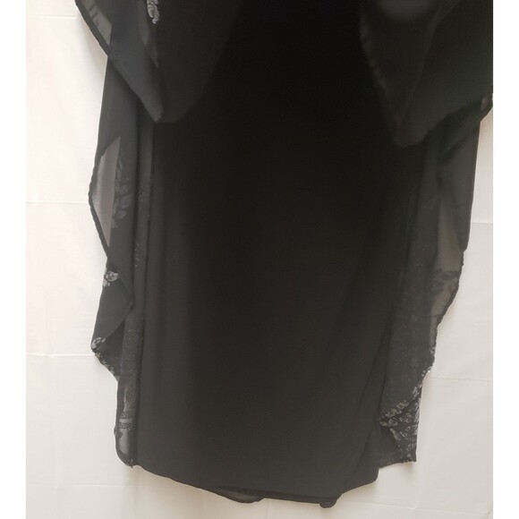 Xscape Black Sequin Formal Cape Dress Size 18W Fully Lined POE Party Cocktail - Picture 3 of 12